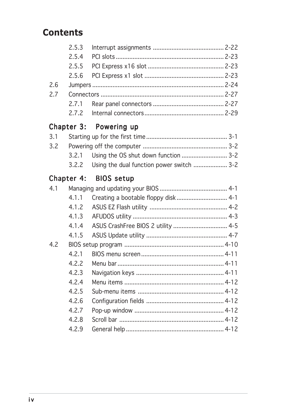 Asus P5GDC Pro User Manual | Page 4 / 130