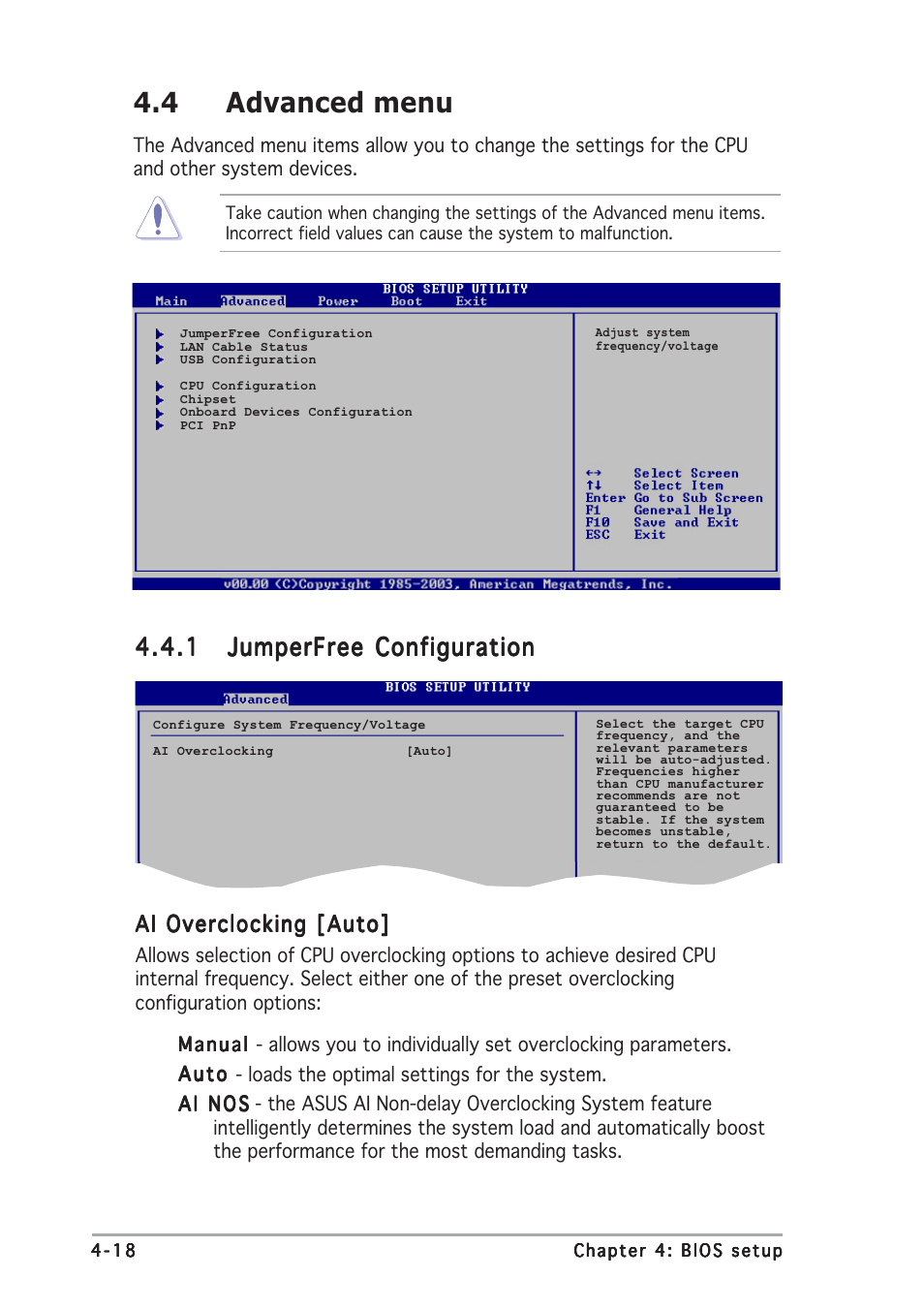 4 advanced menu | Asus P5GDC Pro User Manual | Page 82 / 130