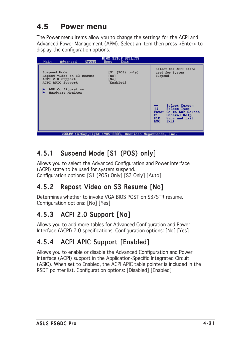 5 power menu | Asus P5GDC Pro User Manual | Page 95 / 130