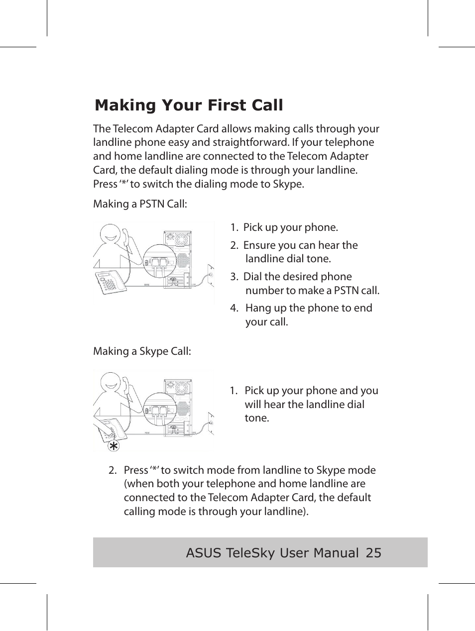 Making your first call | Asus P5B User Manual | Page 27 / 56