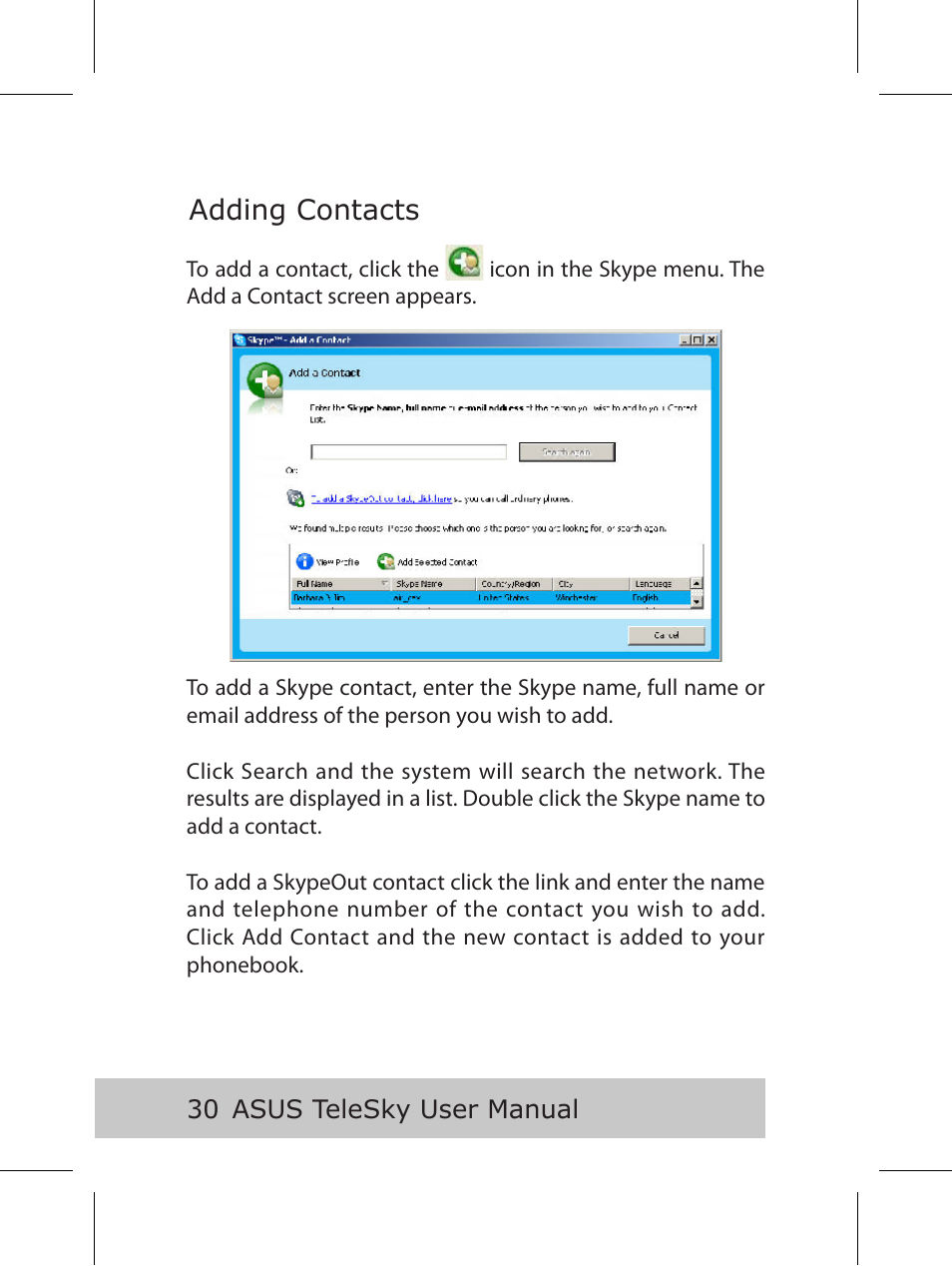 Adding contacts | Asus P5B User Manual | Page 32 / 56