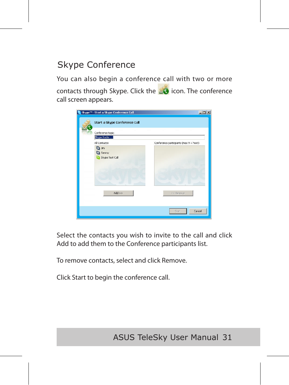 Skype conference | Asus P5B User Manual | Page 33 / 56