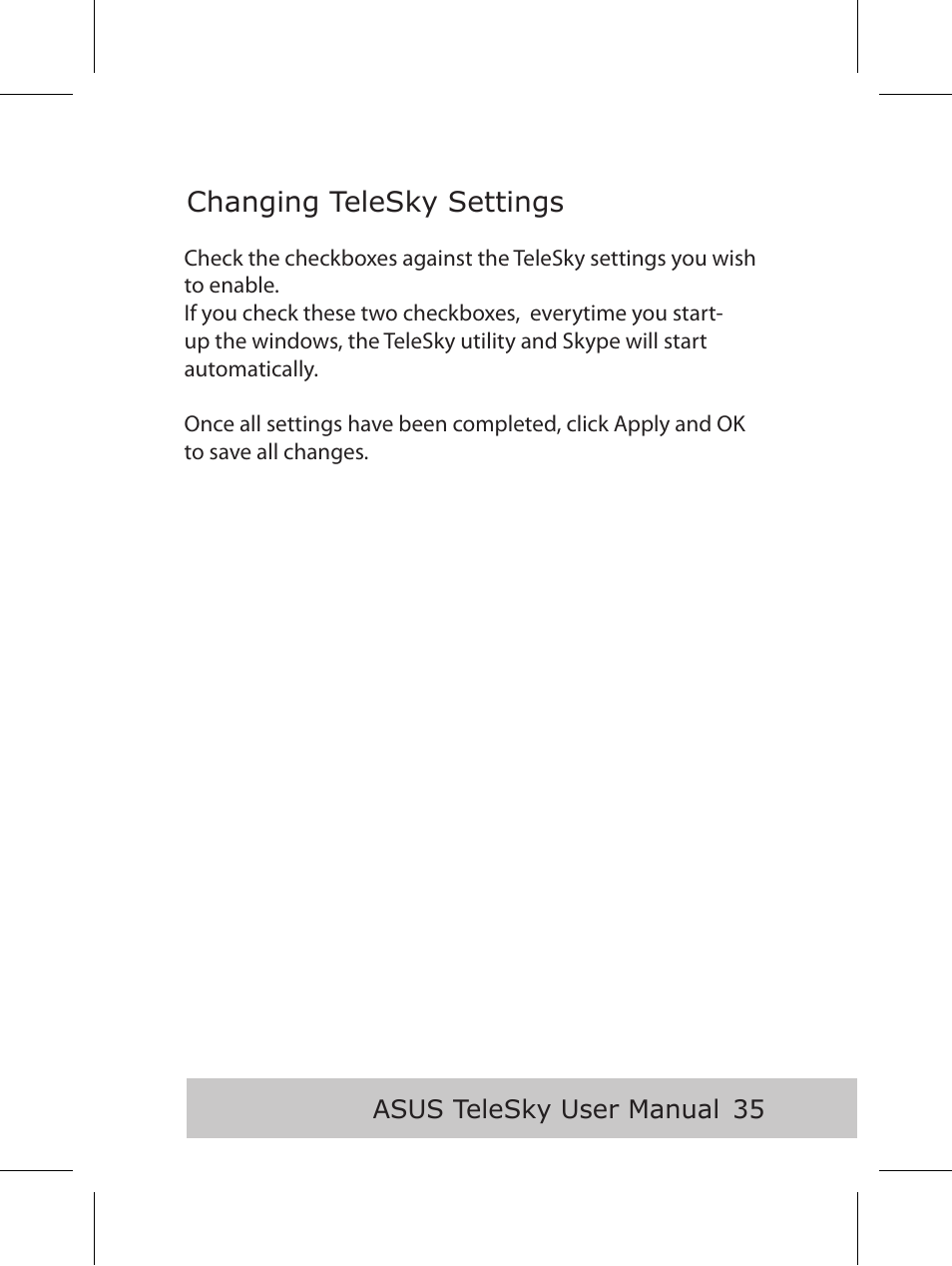 Changing telesky settings | Asus P5B User Manual | Page 37 / 56