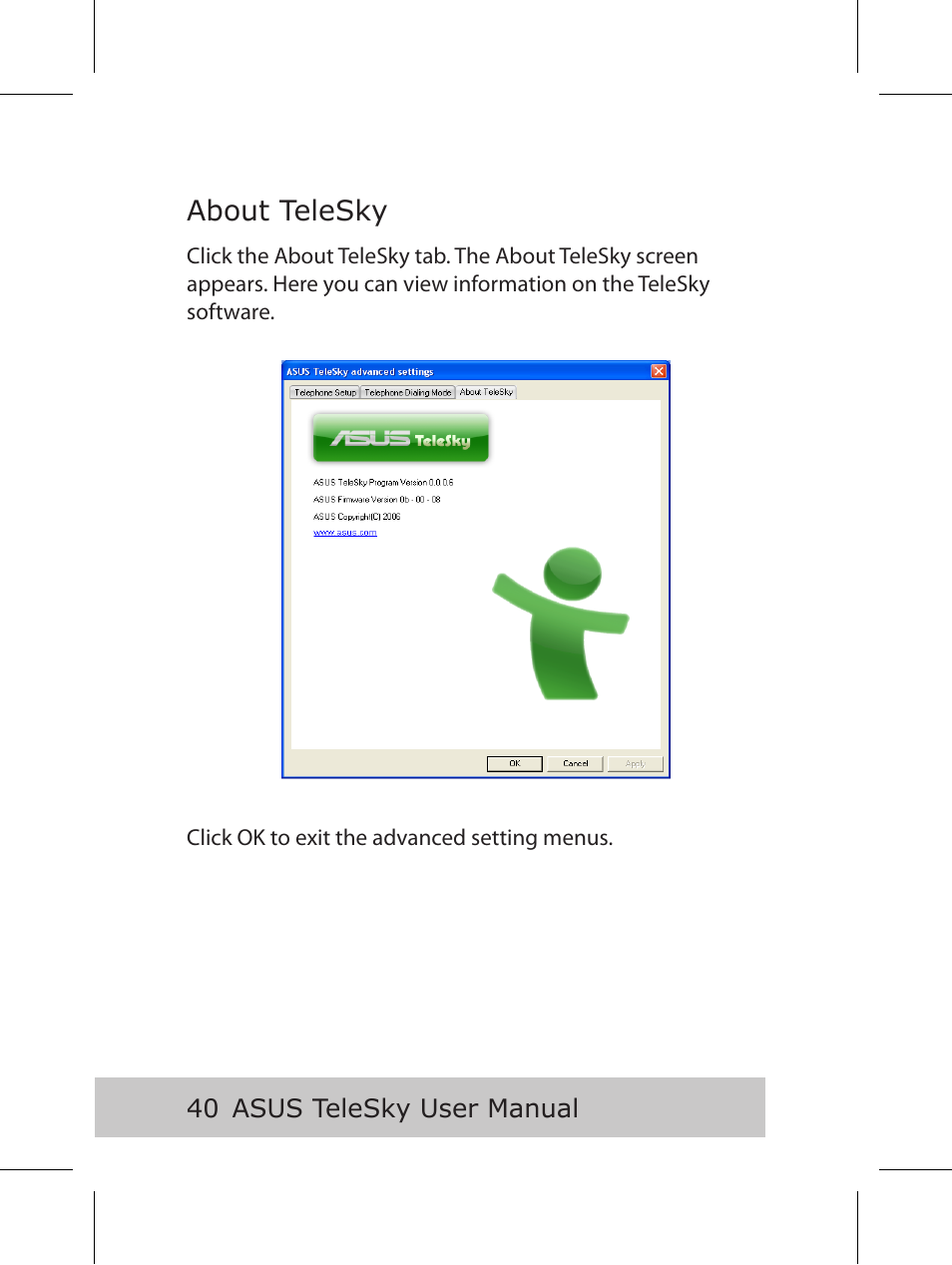 About telesky | Asus P5B User Manual | Page 42 / 56