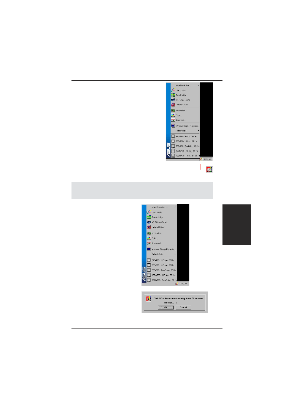 Software reference, Asus control panel, Refresh rate | Asus V9280 Series User Manual | Page 29 / 68