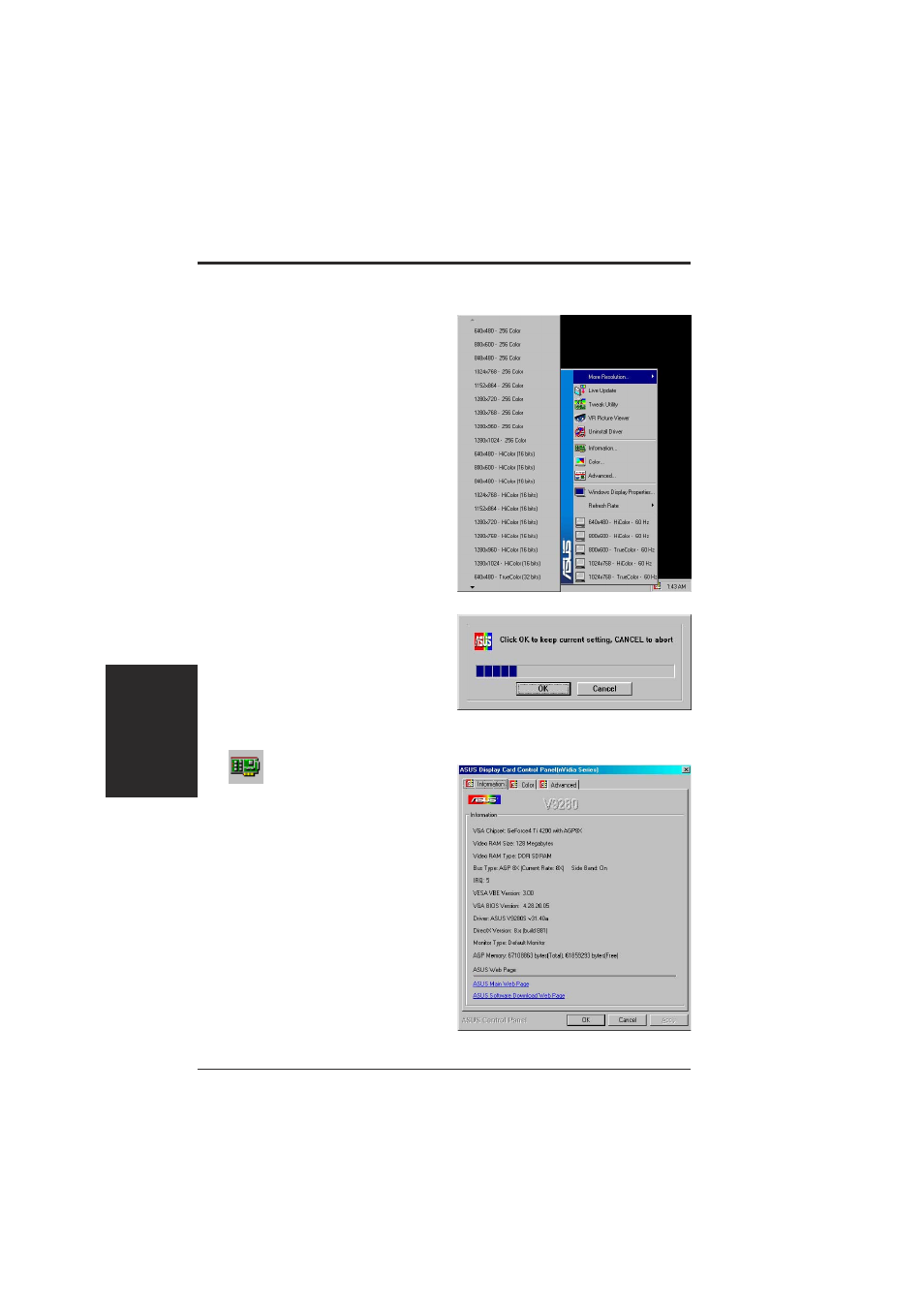 Software reference, Information, More resolution | Asus V9280 Series User Manual | Page 30 / 68