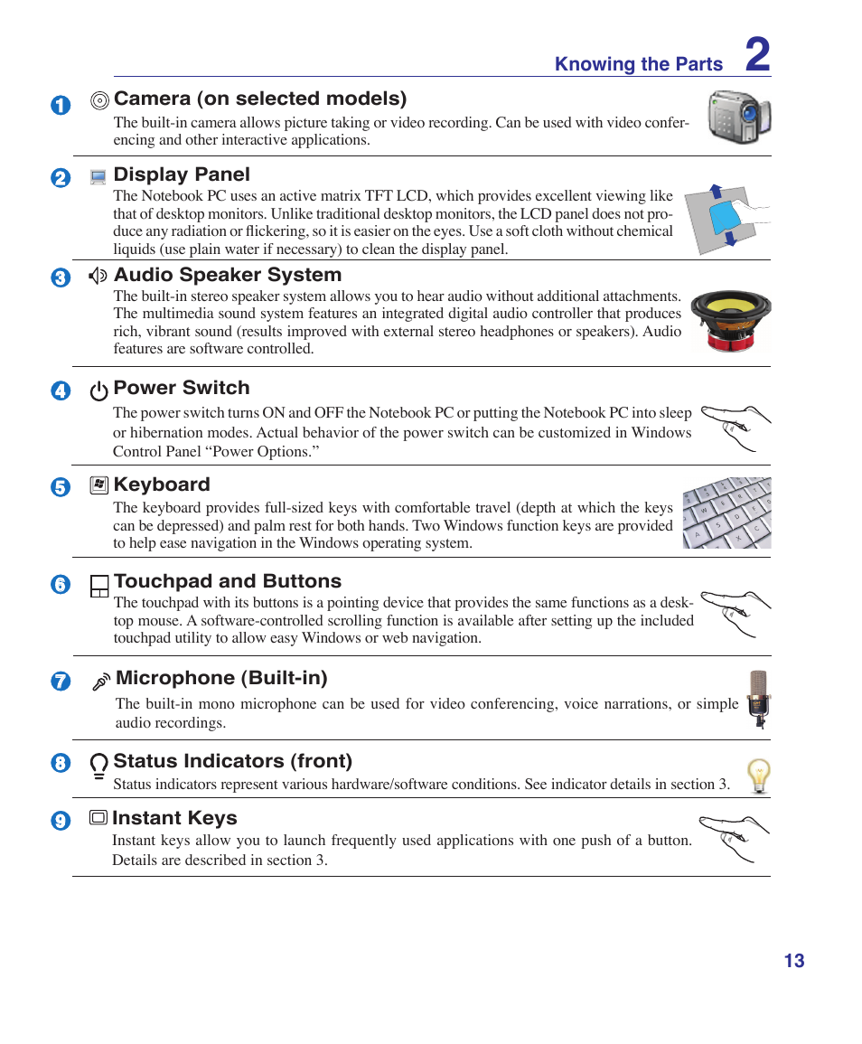 Asus W7S User Manual | Page 13 / 83