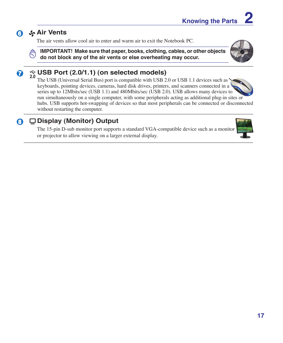 Asus W7S User Manual | Page 17 / 83