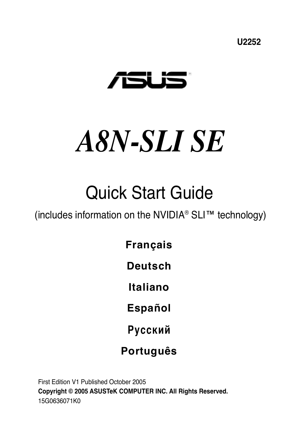 Asus A8N-SLI SE User Manual | 43 pages