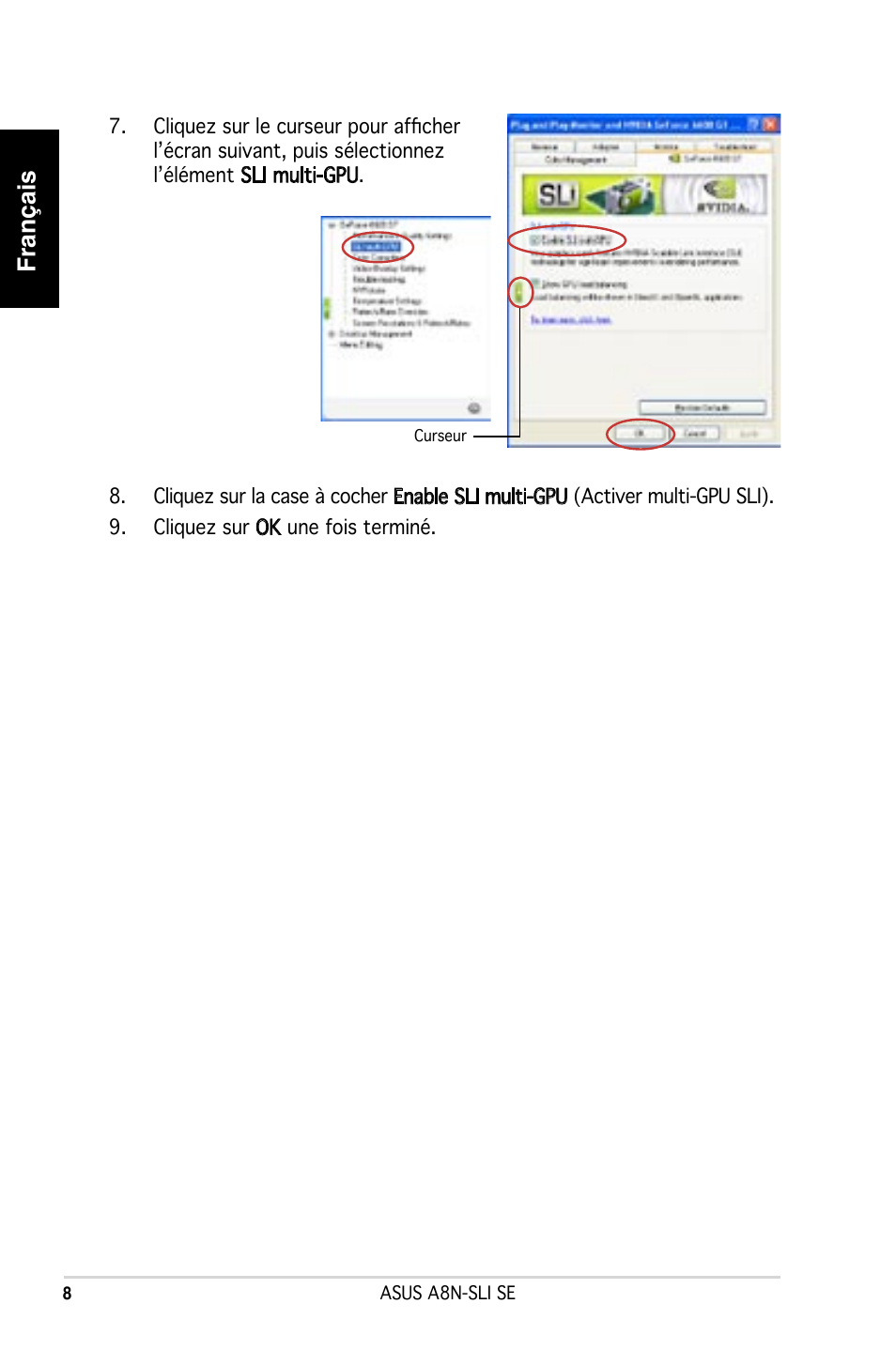 Français | Asus A8N-SLI SE User Manual | Page 8 / 43