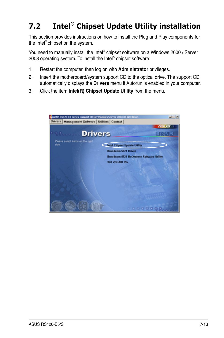 2 intel® chipset update utility installation, Intel, Chipset update utility installation -13 | 2 intel, Chipset update utility installation | Asus RS120-E5/S User Manual | Page 155 / 164