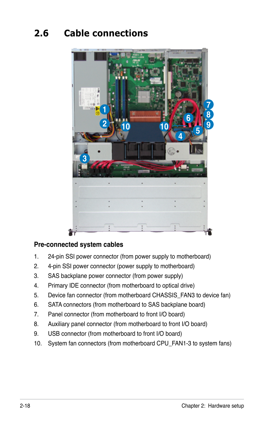 6 cable connections, Cable connections -18 | Asus RS120-E5/S User Manual | Page 36 / 164