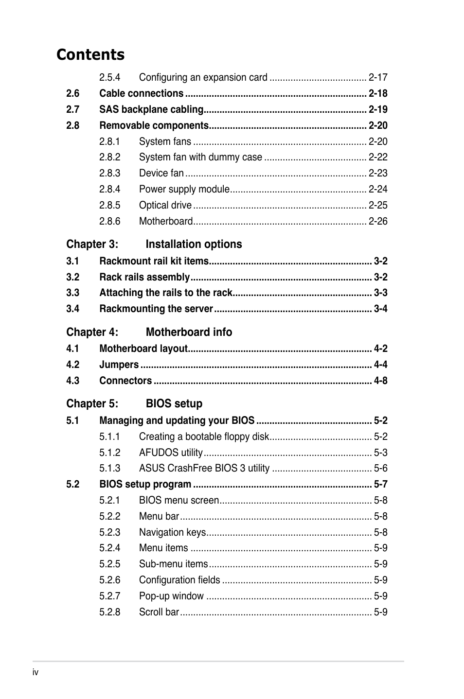 Asus RS120-E5/S User Manual | Page 4 / 164