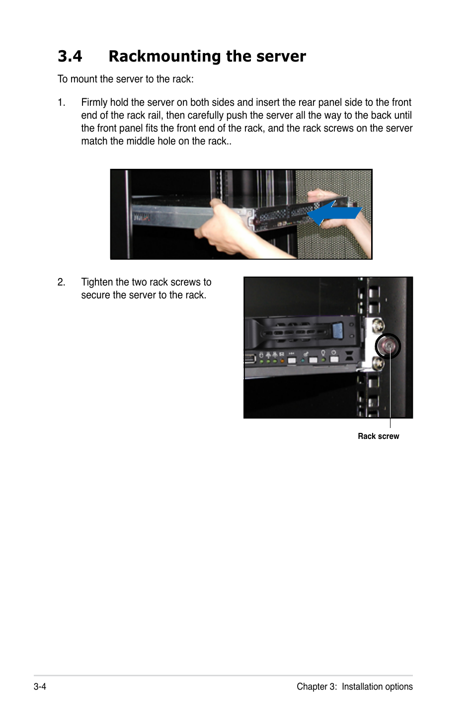 4 rackmounting the server, Rackmounting the server -4 | Asus RS120-E5/S User Manual | Page 50 / 164