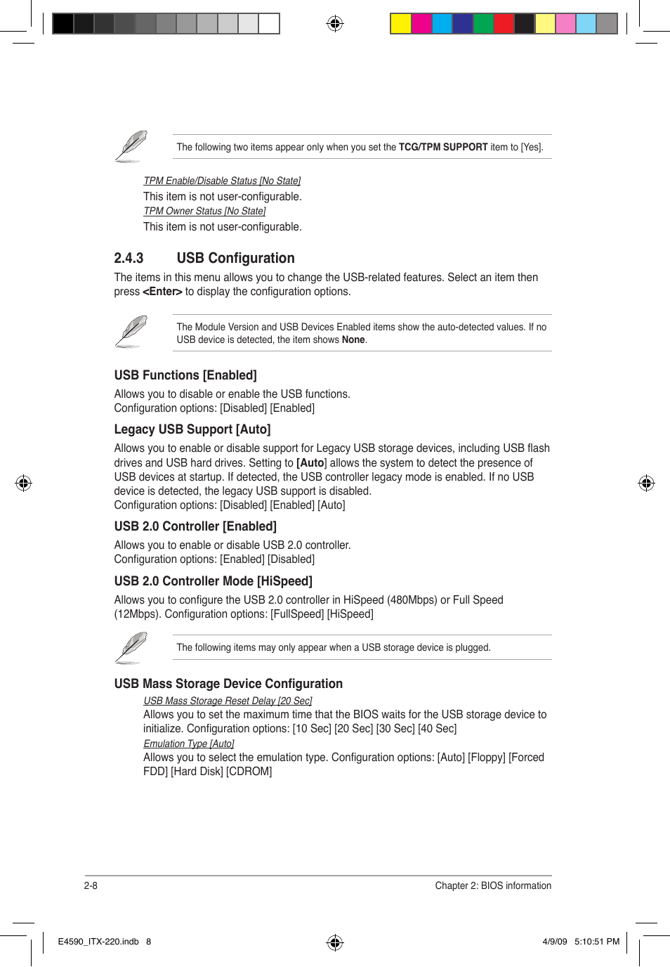 3 usb configuration | Asus ITX-220 User Manual | Page 31 / 39