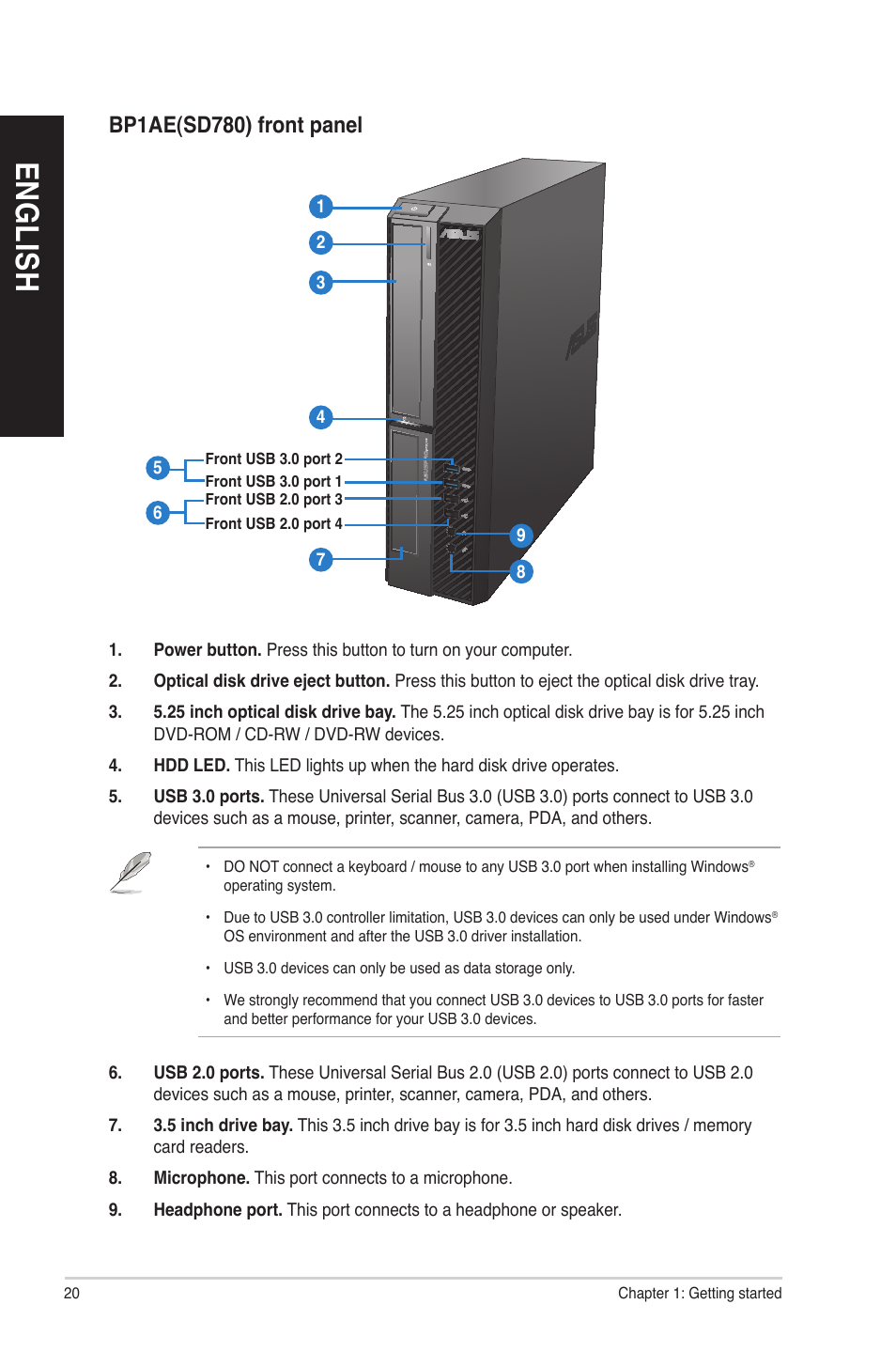 En gl is h en gl is h en gl is h en gl is h | Asus BP1AE User Manual | Page 20 / 109