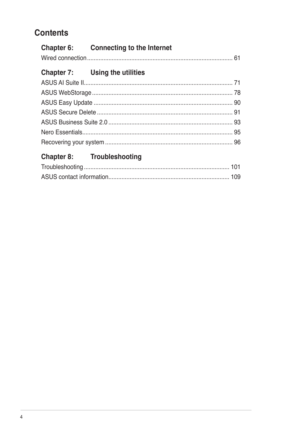 Asus BP1AE User Manual | Page 4 / 109