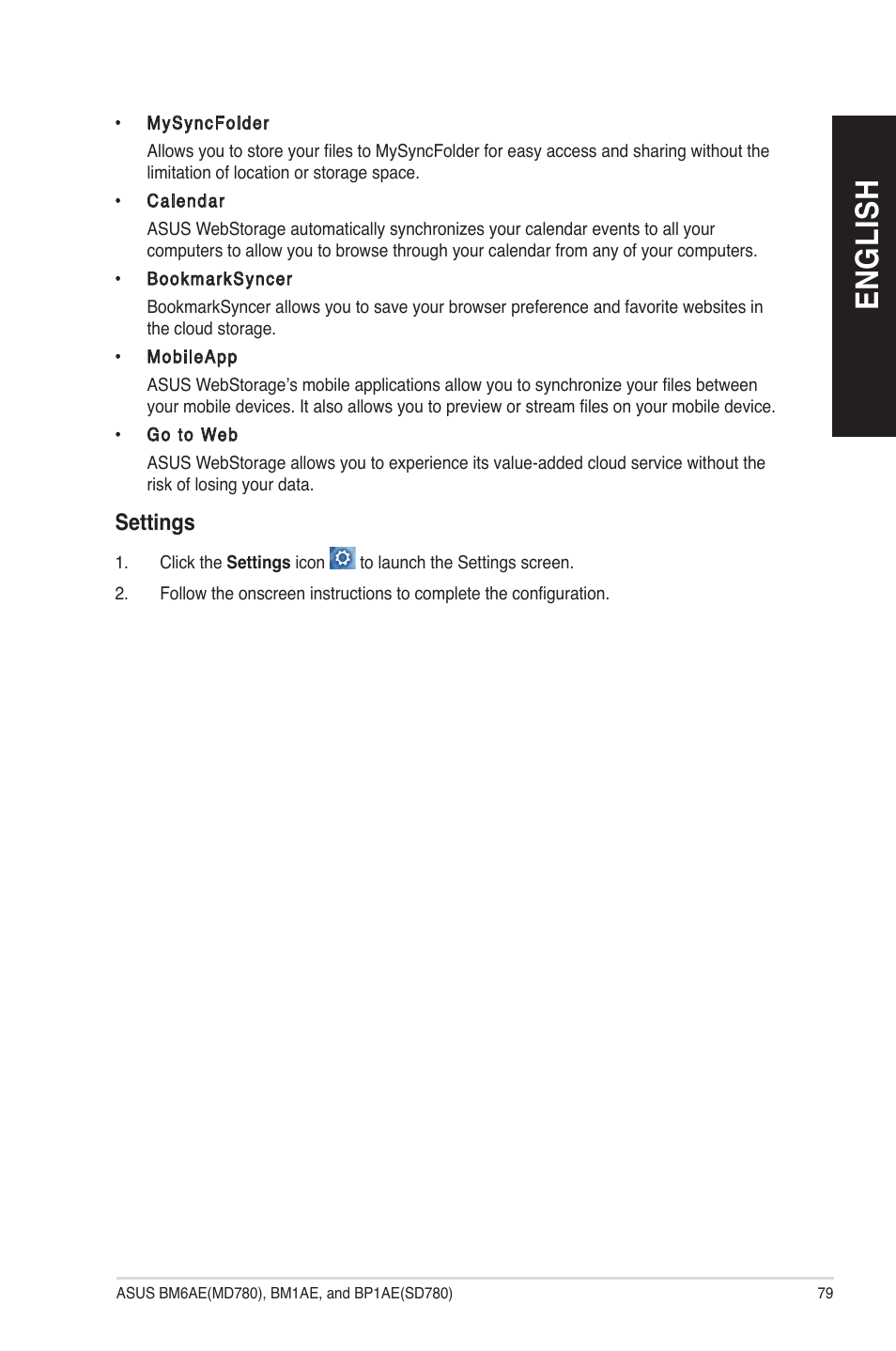 En gl is h en gl is h | Asus BP1AE User Manual | Page 79 / 109