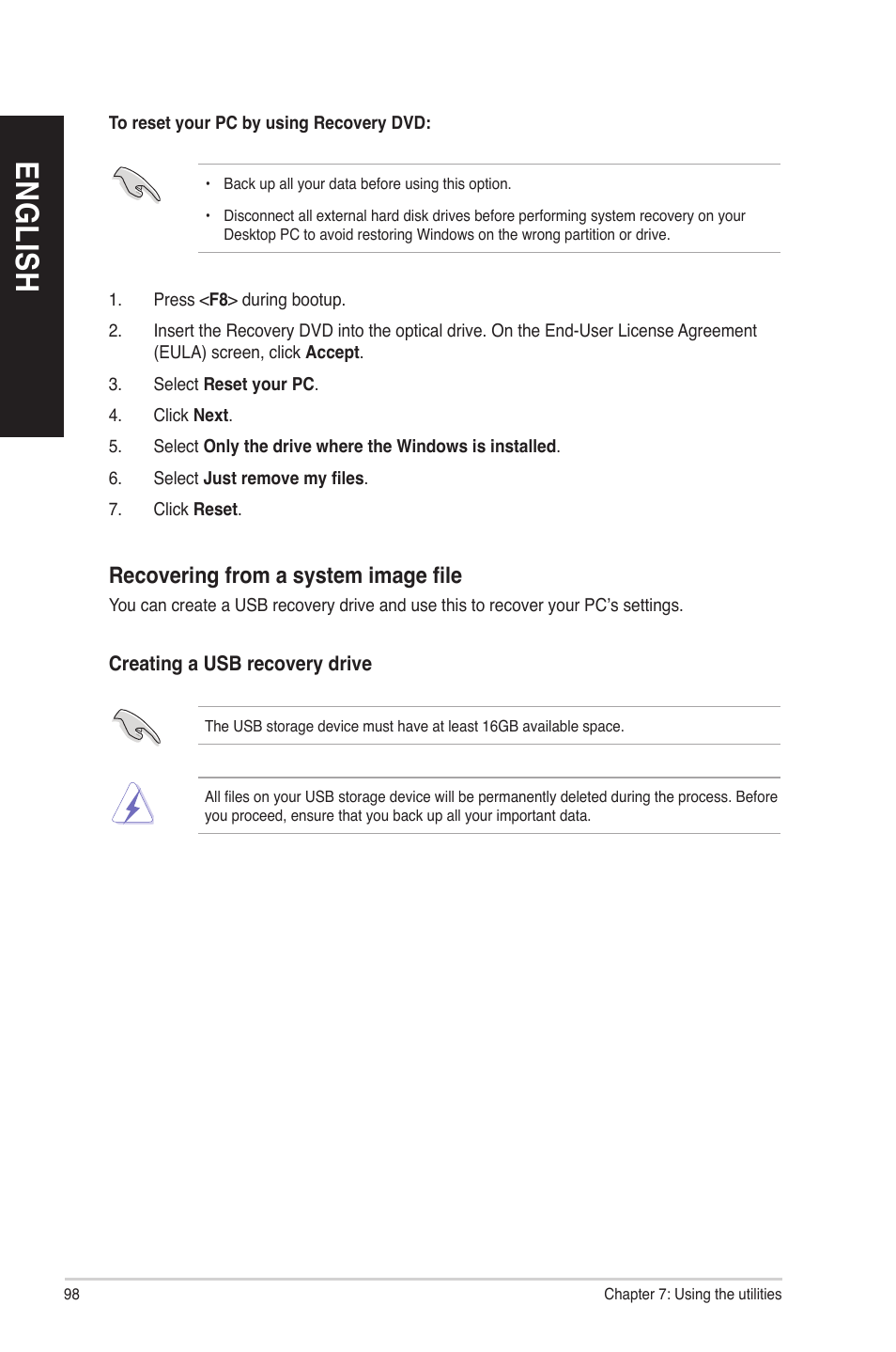 En gl is h en gl is h en gl is h en gl is h | Asus BP1AE User Manual | Page 98 / 109