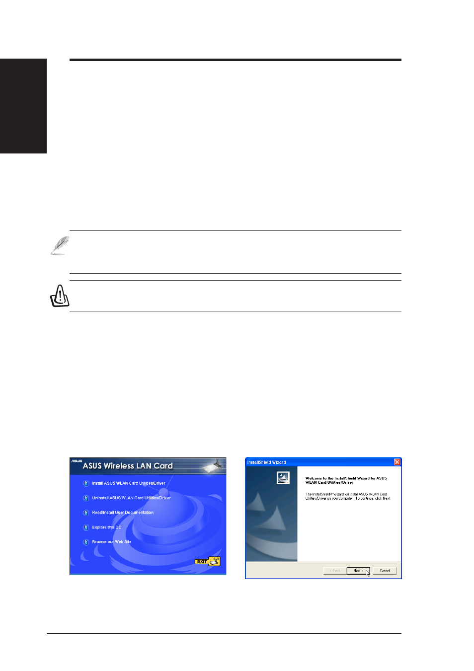 System requirements, Installation procedures, Installing the asus wlan utilities and driver | Asus WL-107 User Manual | Page 2 / 6