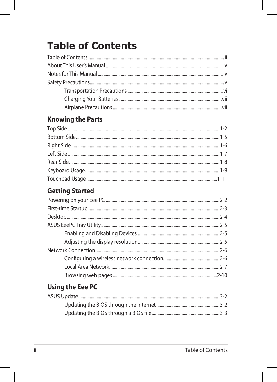 Asus Eee PC 1008HA User Manual | Page 2 / 56