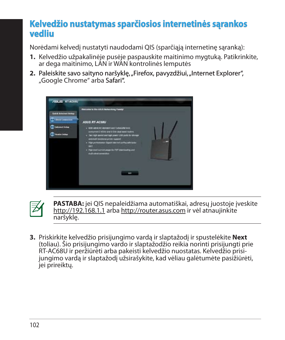 Lietuvių | Asus RT-AC68U User Manual | Page 102 / 260