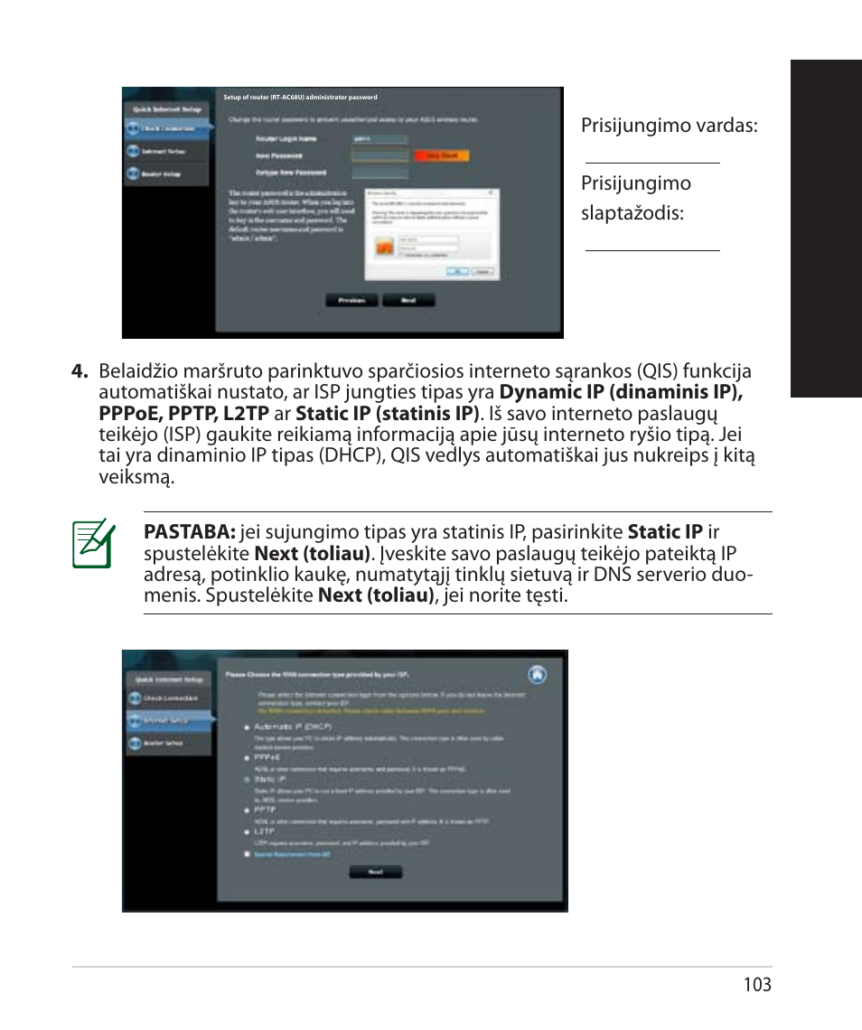 Lietuvių | Asus RT-AC68U User Manual | Page 103 / 260