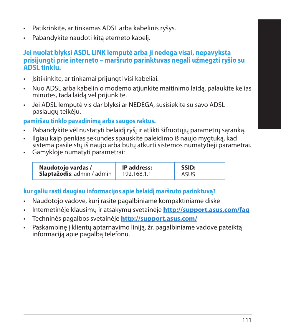 Lietuvių | Asus RT-AC68U User Manual | Page 111 / 260