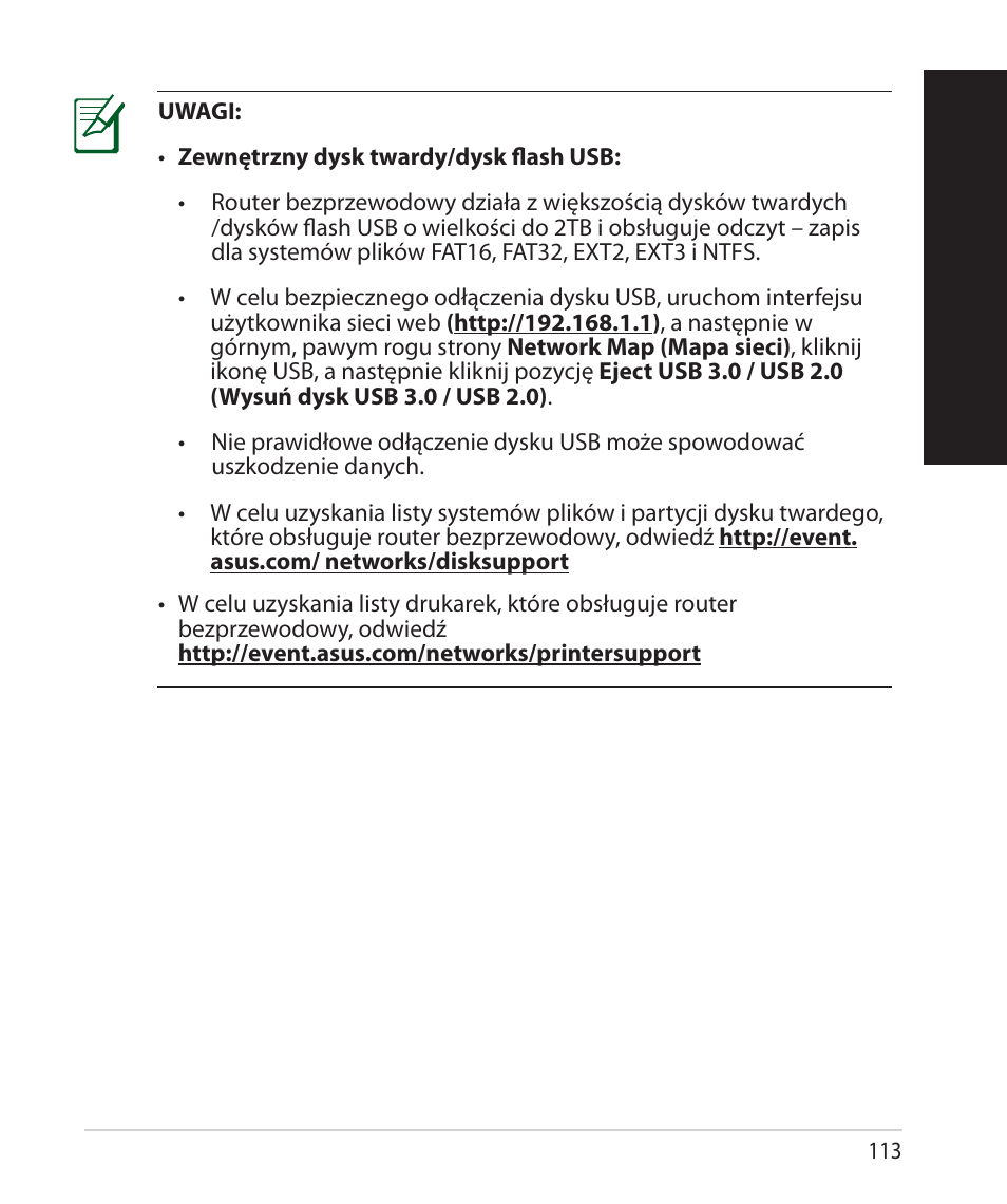 Polsk i | Asus RT-AC68U User Manual | Page 113 / 260