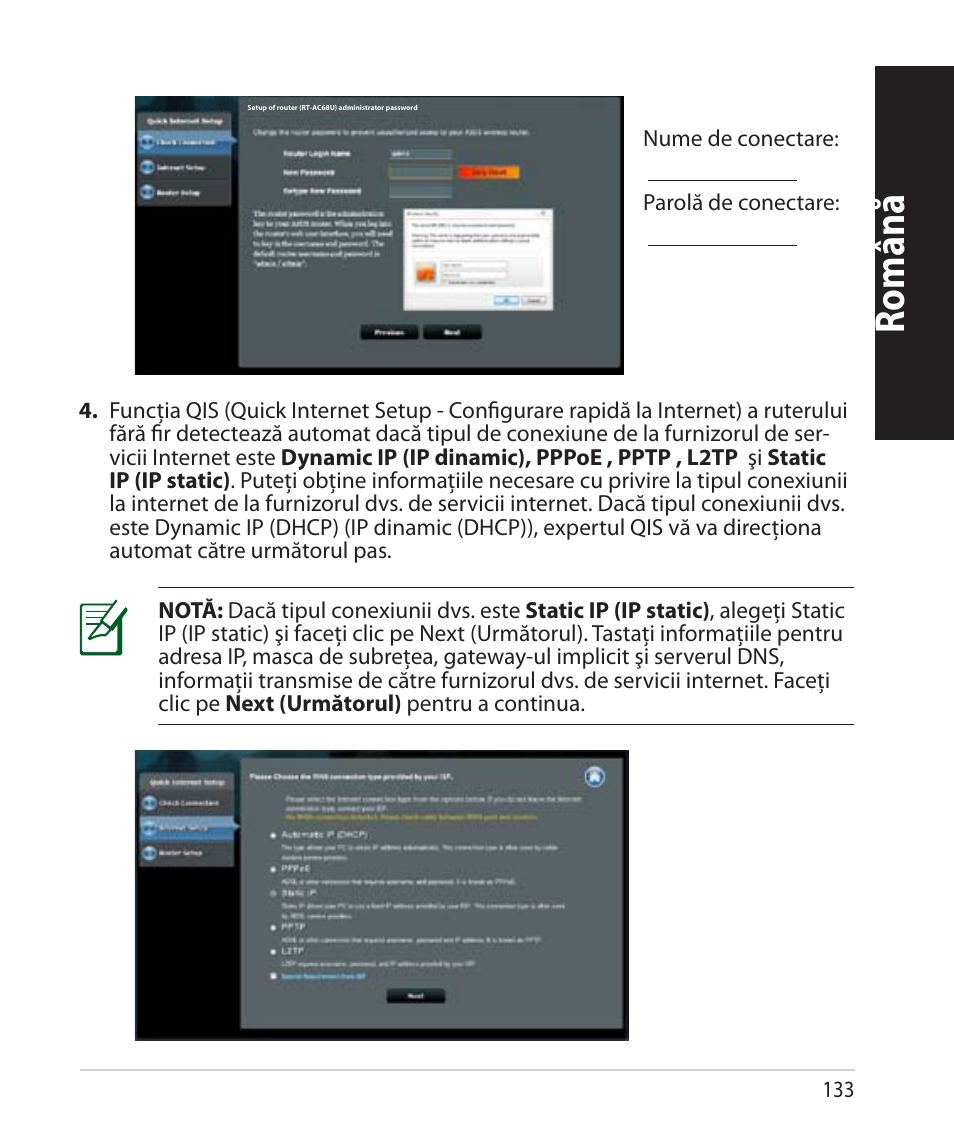 Română | Asus RT-AC68U User Manual | Page 133 / 260