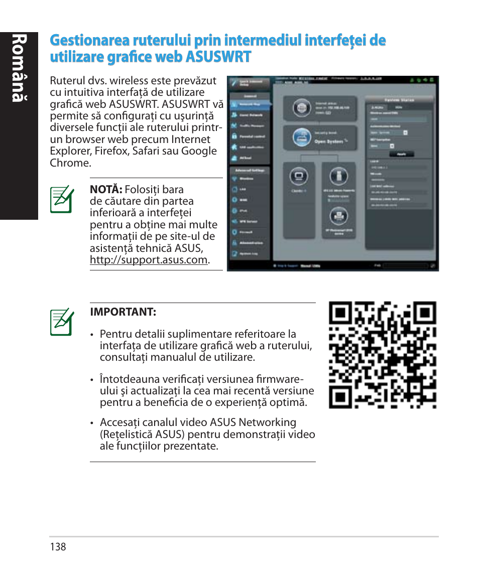 Română | Asus RT-AC68U User Manual | Page 138 / 260