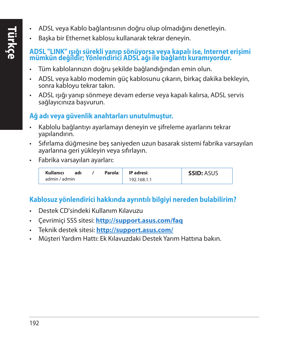 Tür kç e tür kç e | Asus RT-AC68U User Manual | Page 192 / 260