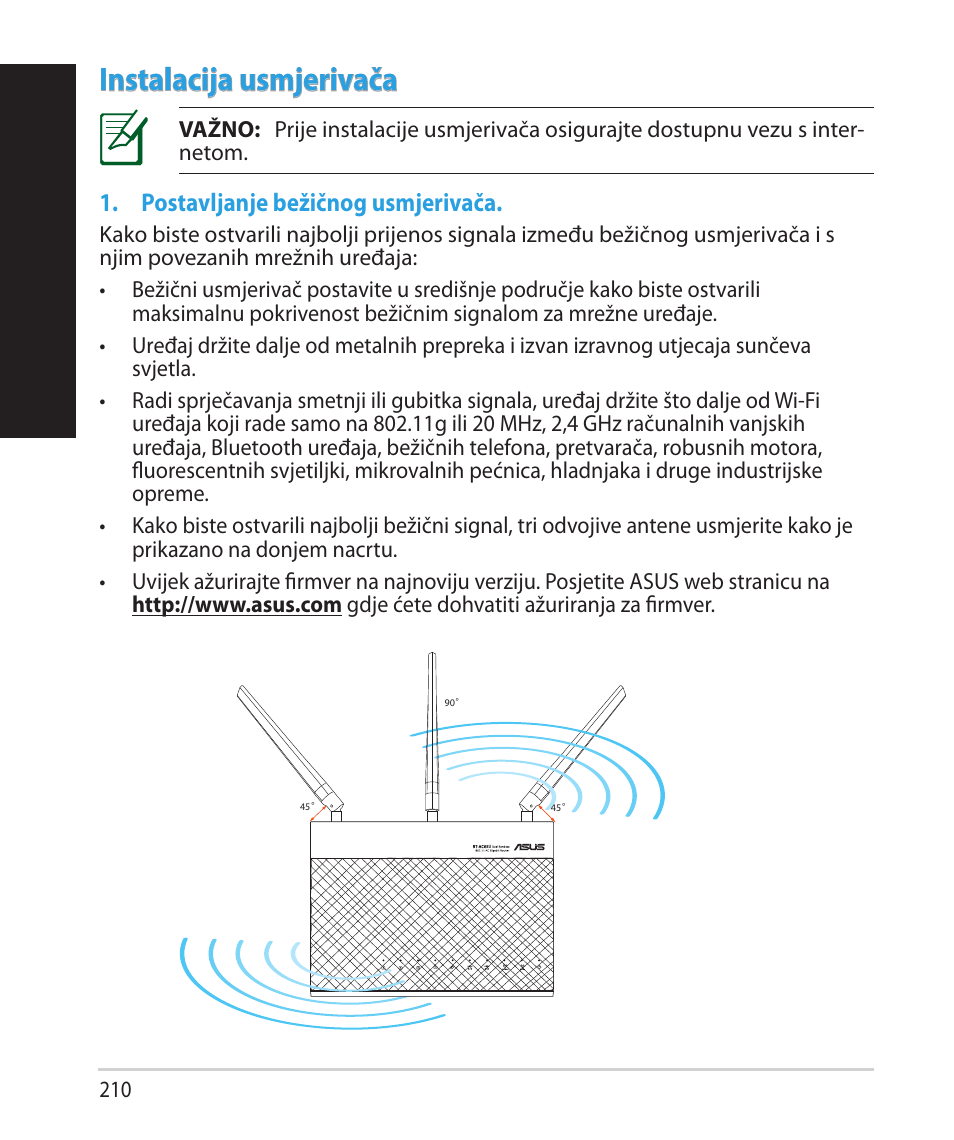 Hrv atsk i h rv atsk i, Instalacija usmjerivača | Asus RT-AC68U User Manual | Page 210 / 260