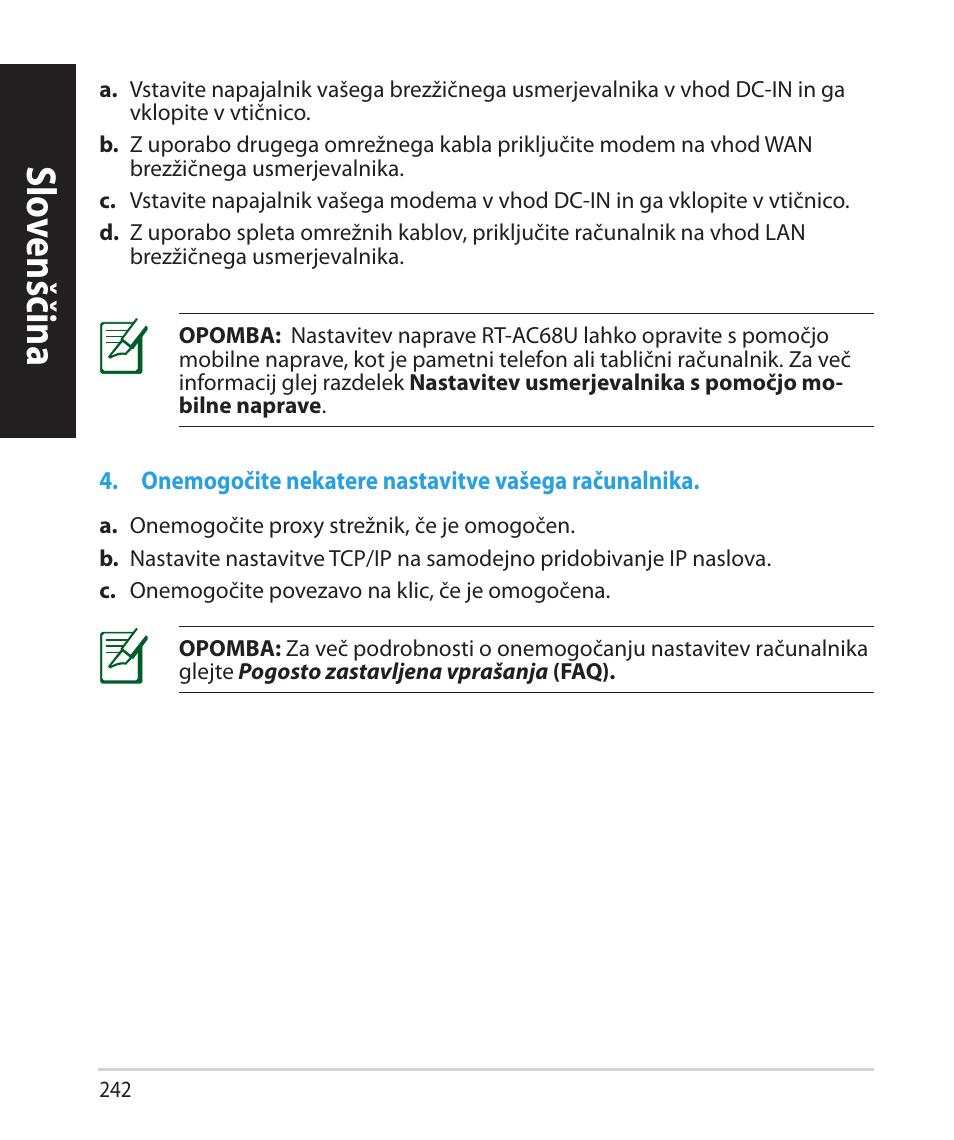 Slo venščina slo venščina | Asus RT-AC68U User Manual | Page 242 / 260