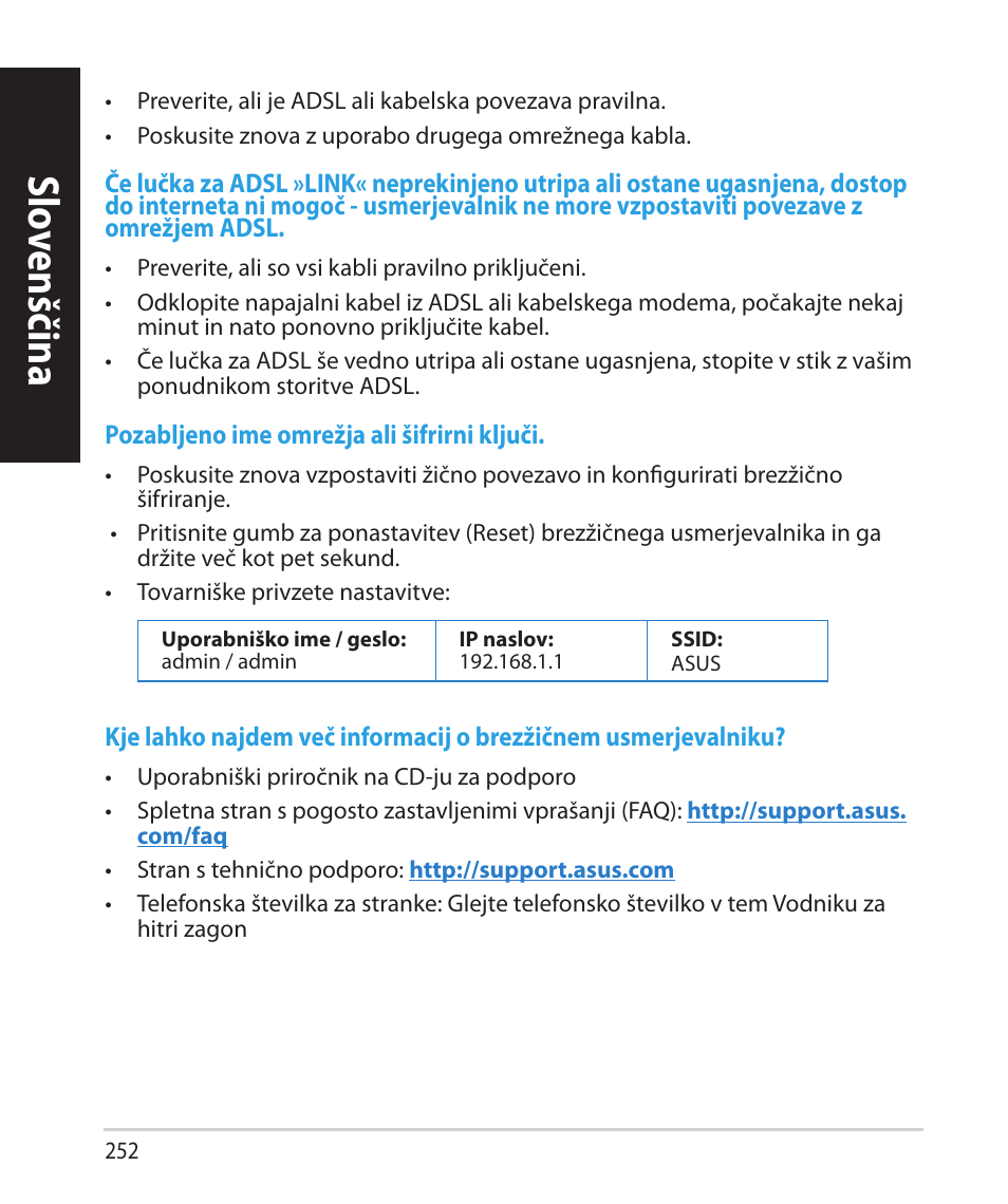 Slo venščina slo venščina | Asus RT-AC68U User Manual | Page 252 / 260