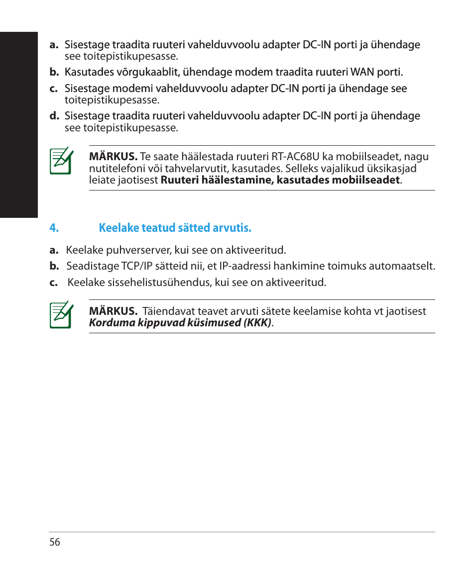 Eesti | Asus RT-AC68U User Manual | Page 56 / 260