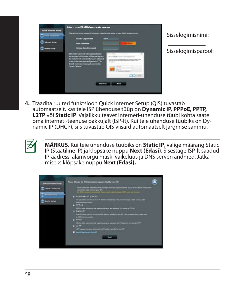 Eesti | Asus RT-AC68U User Manual | Page 58 / 260