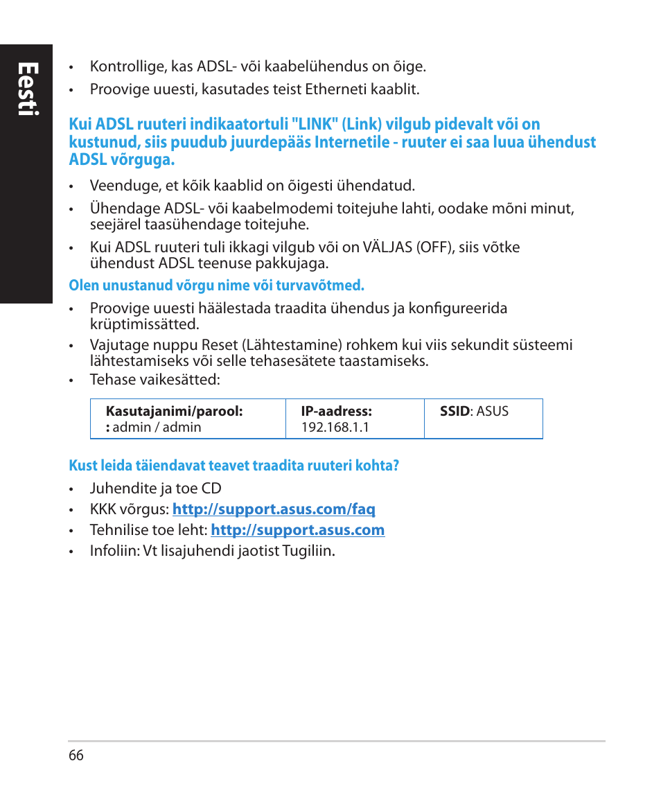 Eesti | Asus RT-AC68U User Manual | Page 66 / 260