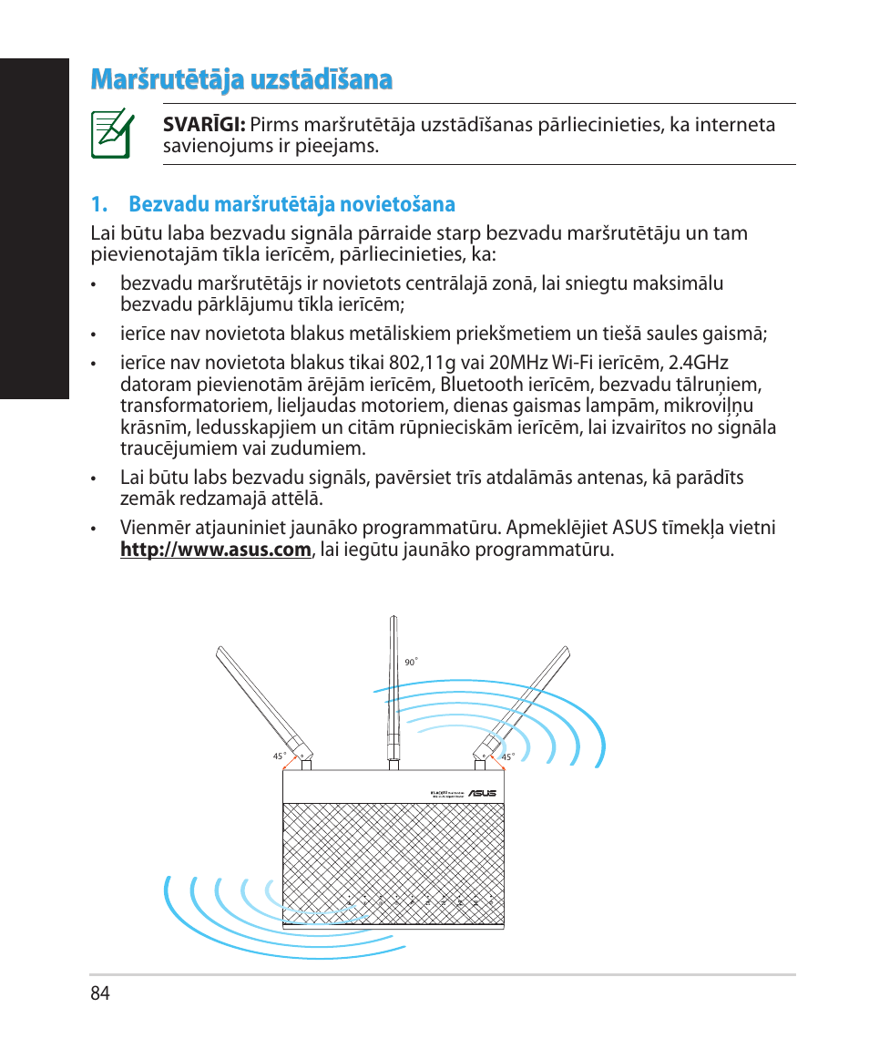 La tvisk i latvisk i, Maršrutētāja uzstādīšana | Asus RT-AC68U User Manual | Page 84 / 260