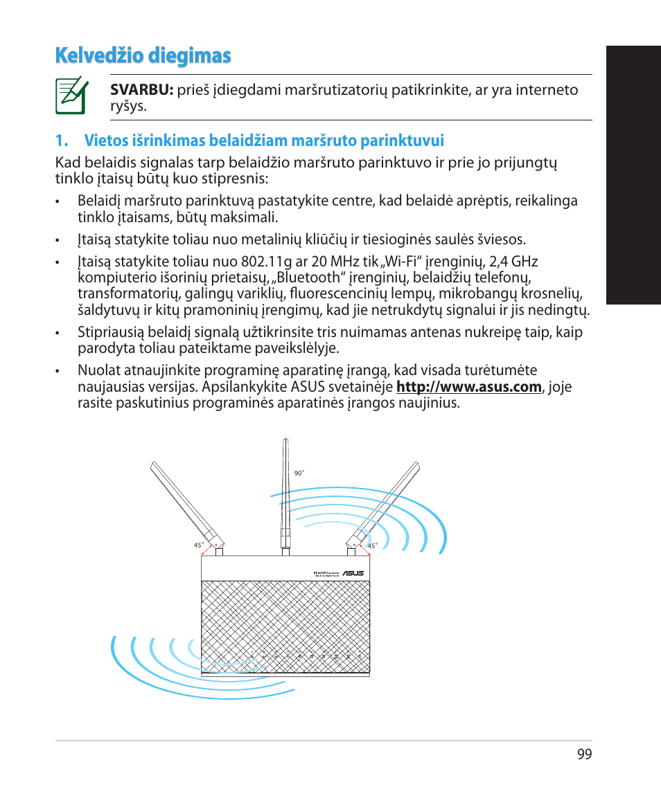 Lietuvių, Kelvedžio diegimas | Asus RT-AC68U User Manual | Page 99 / 260