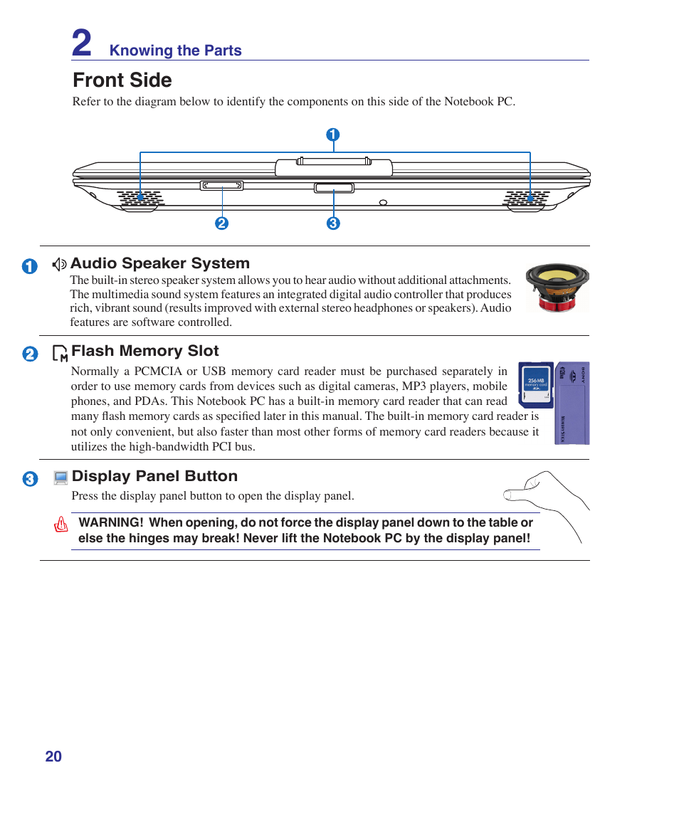 Front side | Asus F5RL User Manual | Page 20 / 71