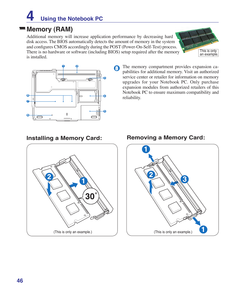 Memory (ram) | Asus Z53U User Manual | Page 46 / 91