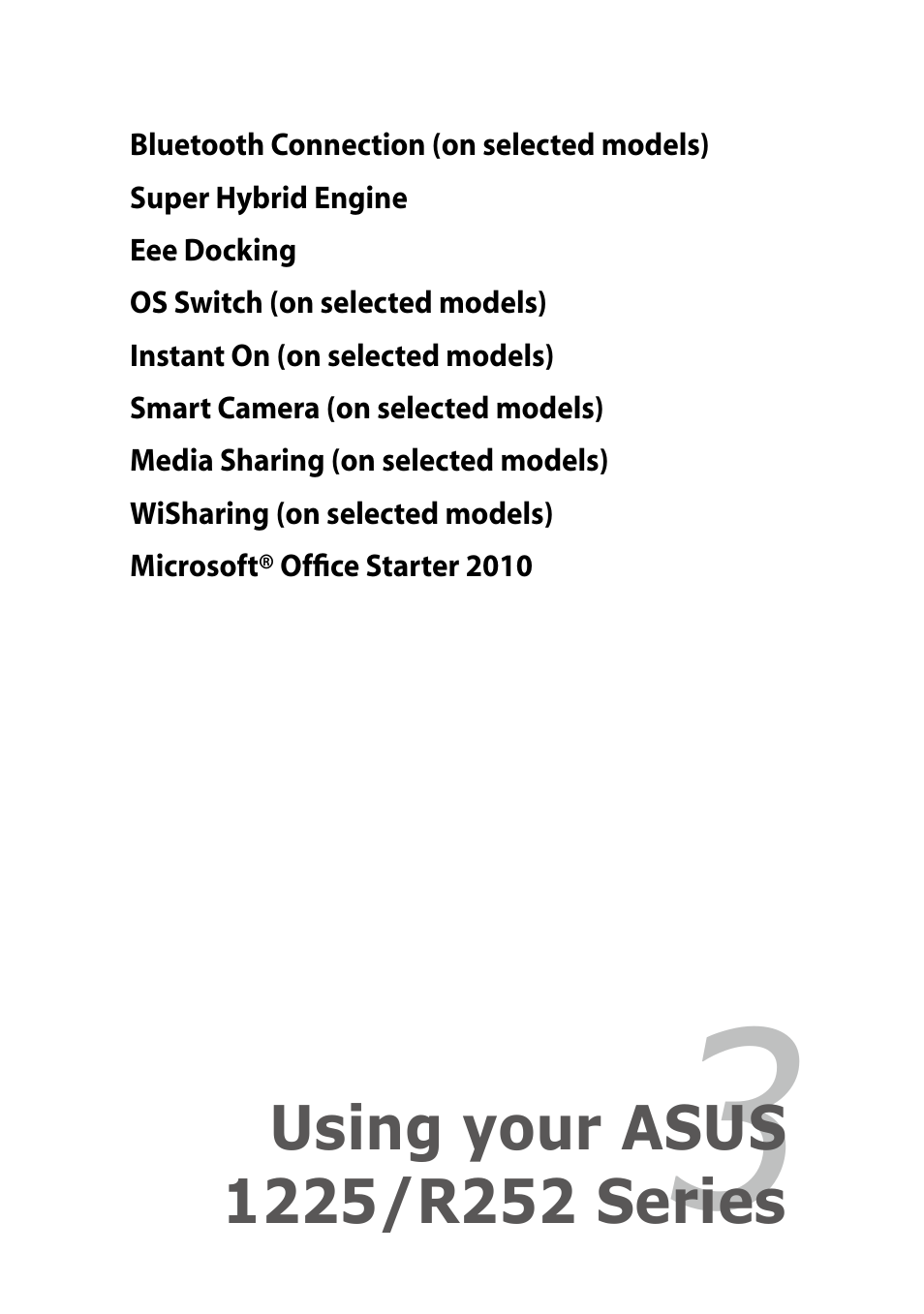 Chapter 3: using your asus 1225/r252 series, Using your asus 1225/r252 series | Asus Eee PC R252C User Manual | Page 33 / 62