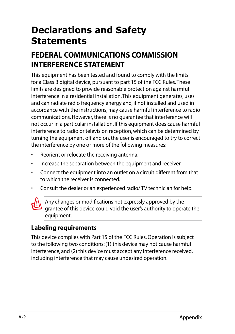 Declarations and safety statements | Asus Eee PC R252C User Manual | Page 50 / 62