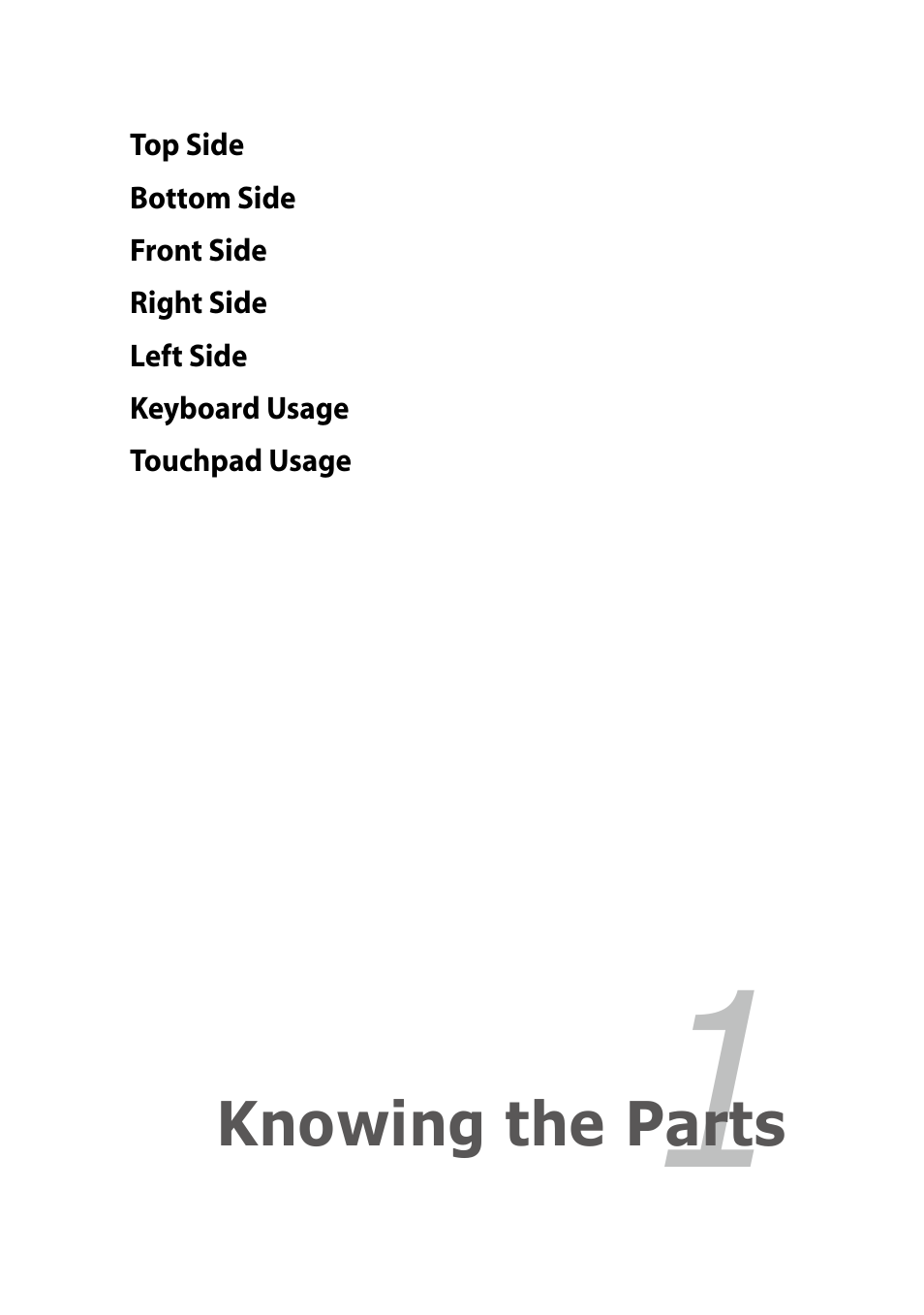 Chapter 1: knowing the parts, Knowing the parts | Asus Eee PC R252C User Manual | Page 9 / 62