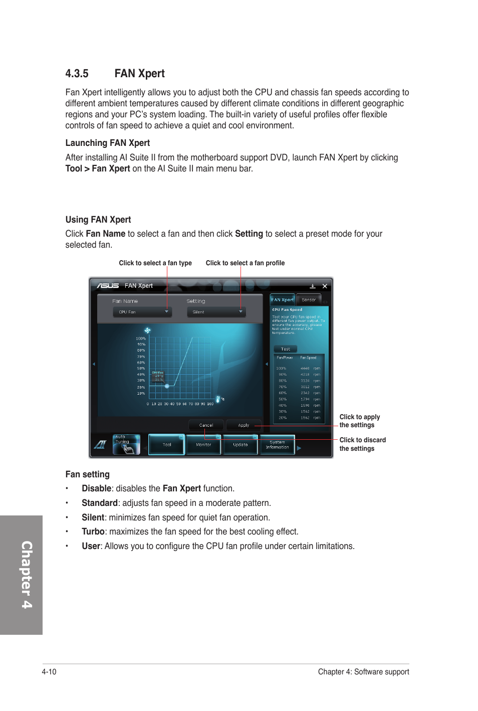 5 fan xpert, Fan xpert -10, Chapter 4 | Asus M5A97 PRO User Manual | Page 106 / 128