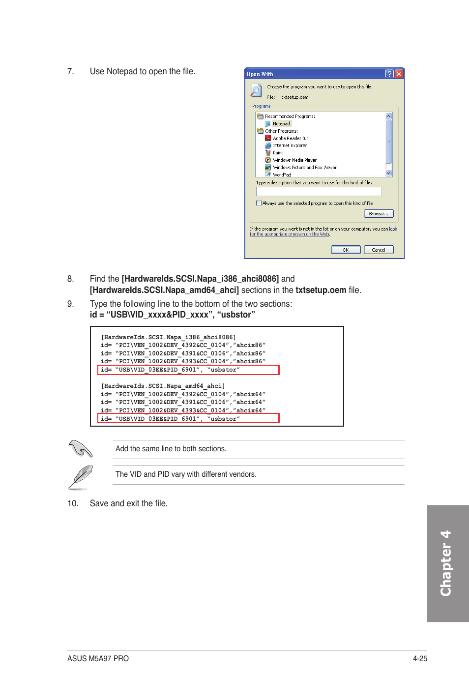 Chapter 4 | Asus M5A97 PRO User Manual | Page 121 / 128