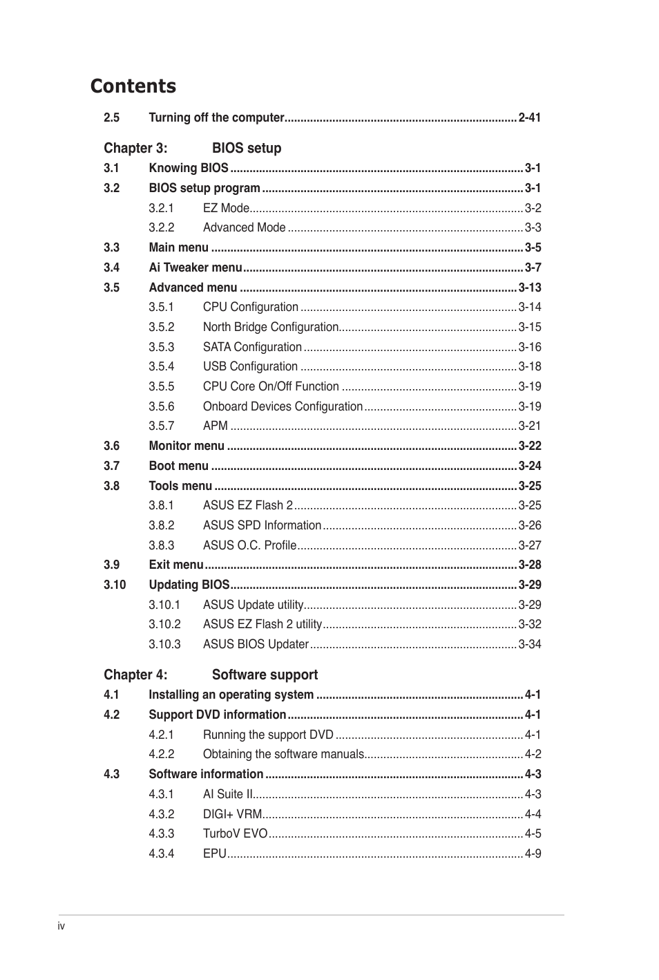 Asus M5A97 PRO User Manual | Page 4 / 128