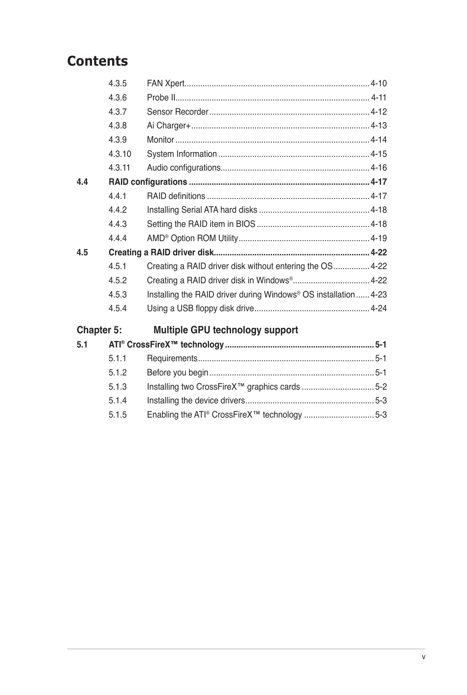 Asus M5A97 PRO User Manual | Page 5 / 128