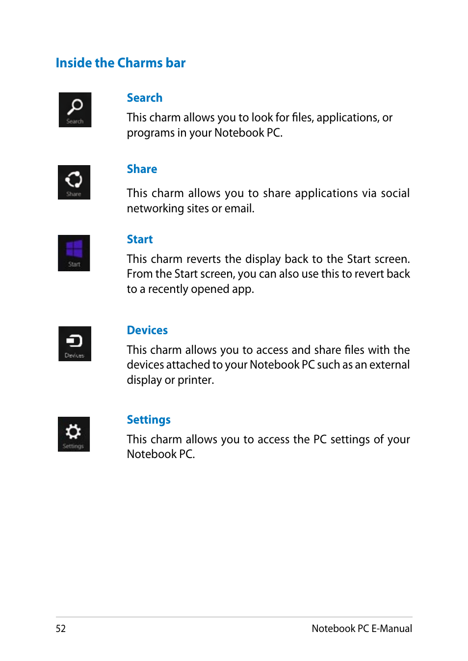 Asus T100TA User Manual | Page 52 / 96